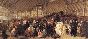 William Powell  Frith The Railway Station Germany oil painting artist